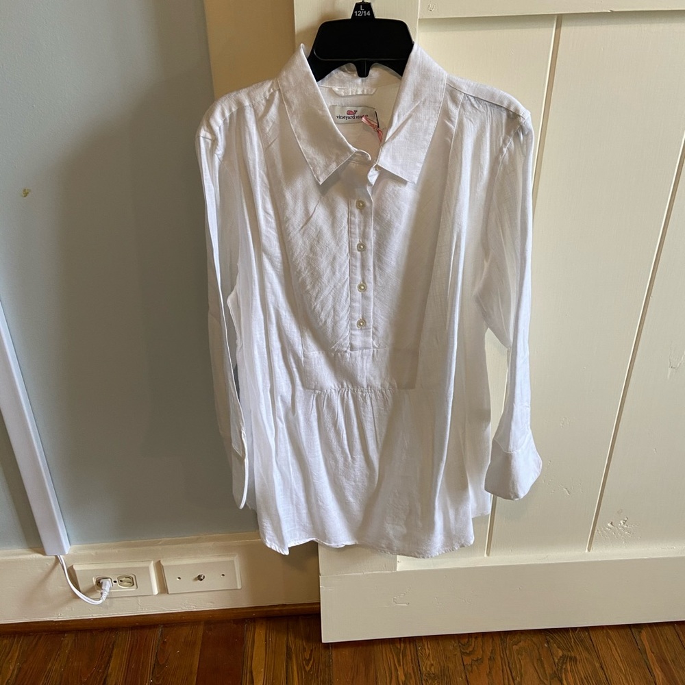 white beach blouse